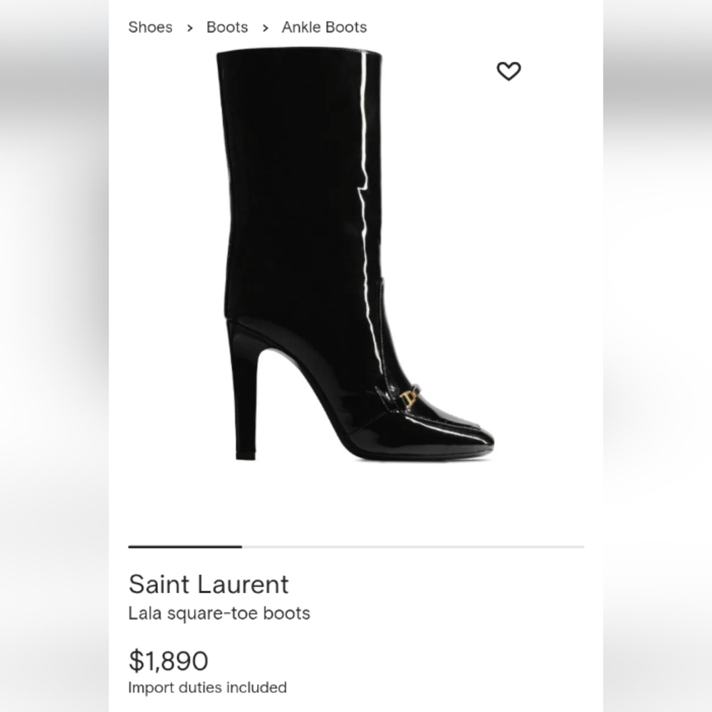 Saint Laurent Lala Patient Leather Boots - Picture 14 of 14